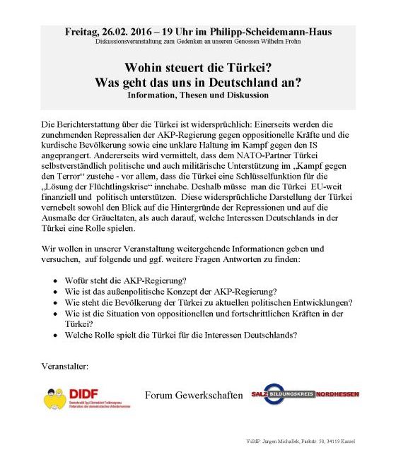 Veranstaltung zur T&uuml;rkei 2016